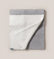 Kit & Kin’s knitted baby blanket made from GOTS-certified organic cotton, designed to keep newborns cosy and make a thoughtful unisex baby gift.