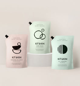 Kit & Kin eco kitchen cleaning refillable bundle, plant-based, non-toxic kitchen cleaners