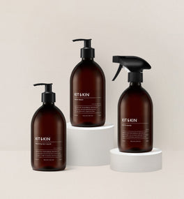 Kit & Kin eco non-toxic kitchen cleaner, plant-based multi-surface kitchen spray, non-toxic hand wash and eco washing up liquid