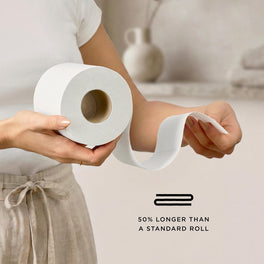 Kit & Kin toilet roll with 50% longer rolls to last you longer and save you money