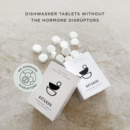 Our Kit & Kin natural eco dishwasher tablets are free from hormone disruptors
