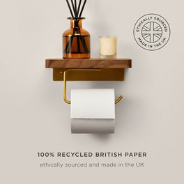 Kit & Kin sustainable toilet roll made in the UK using 100% recycled paper to help reduce environmental impact and rainforest deforestation